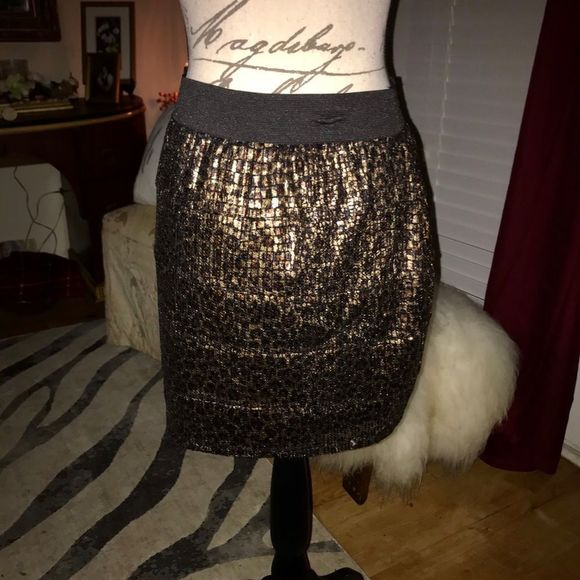 DOTS GOLD & Black skirt with sequins all over - Picture 3 of 5
